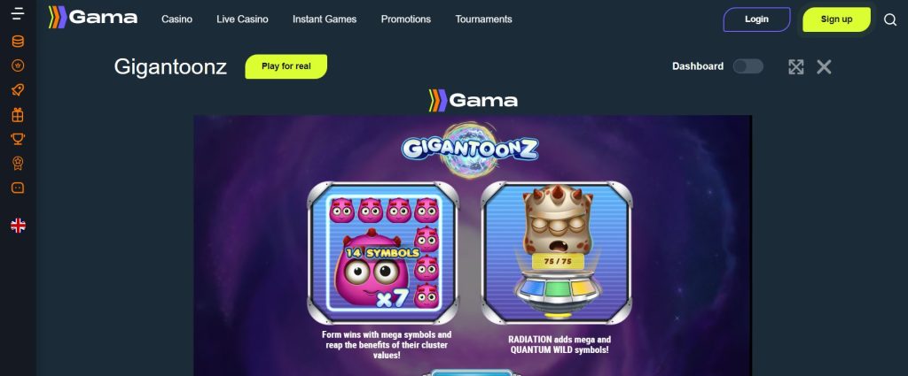 Play Gigantoonz in Gama Casino